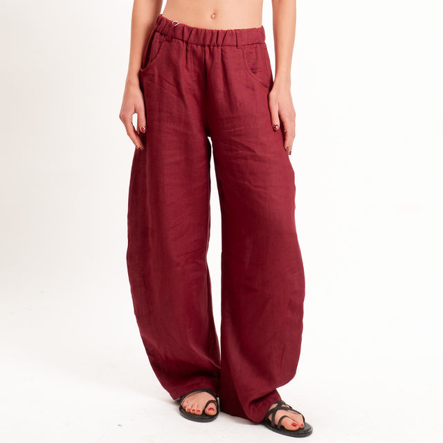 Motel-Pantalone 100 % lino barrel fit - india