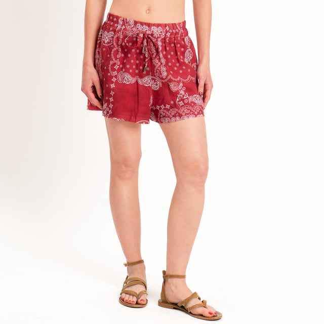 Motel-Shorts fantasia bandana con coulisse - rosso