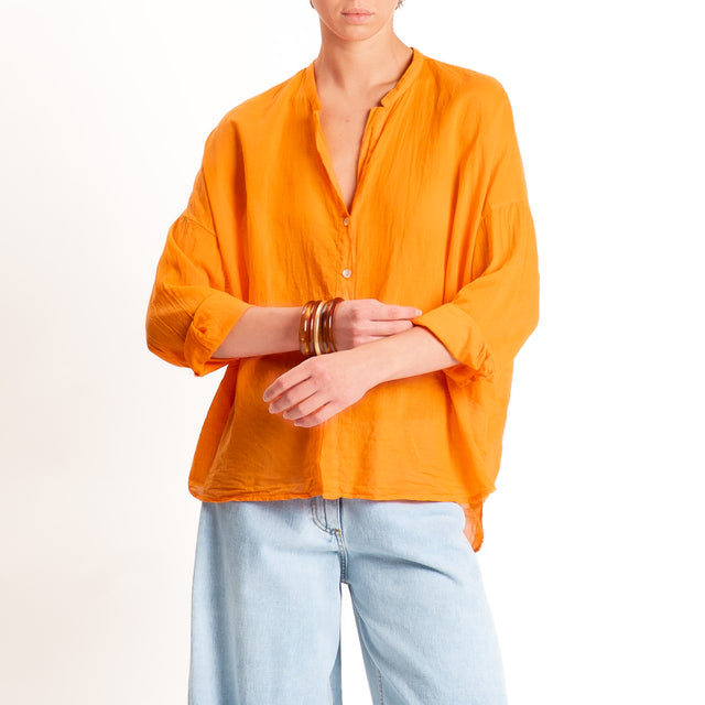 Motel-Camicia mussola collo coreana - arancio