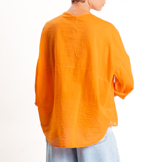 Motel-Camicia mussola collo coreana - arancio
