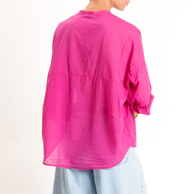 Motel-Camicia mussola collo coreana - magenta