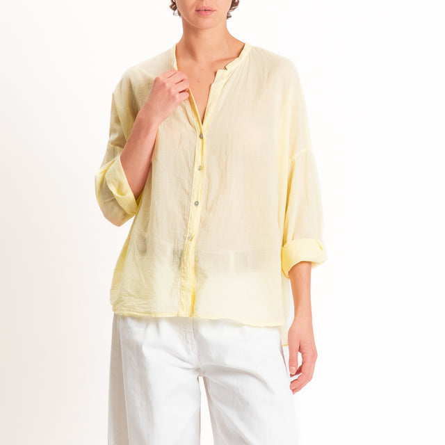 Motel-Camicia mussola collo coreana - giallo