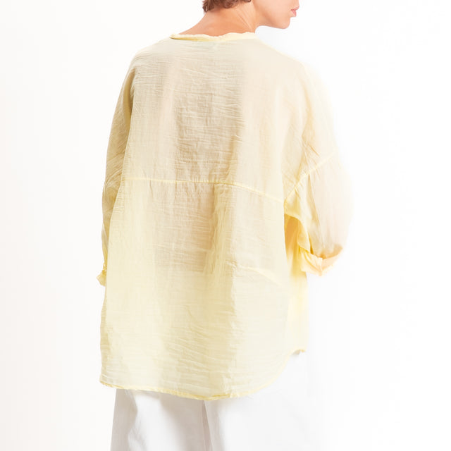 Motel-Camicia mussola collo coreana - giallo