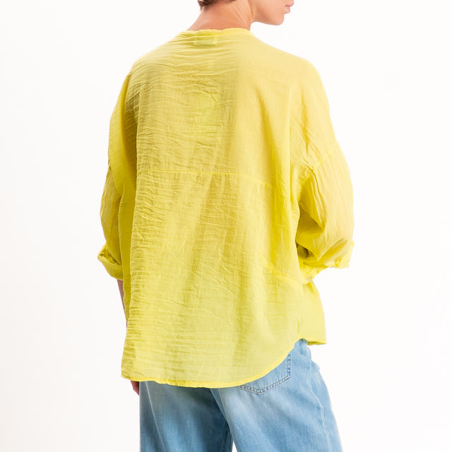 Motel-Camicia mussola collo coreana - lime