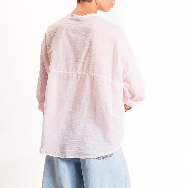 Motel-Camicia mussola collo coreana - rosa