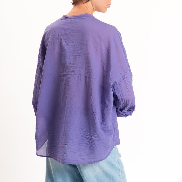Motel-Camicia mussola collo coreana - viola