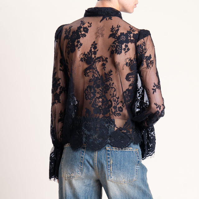 Motel-Camicia in pizzo - nero