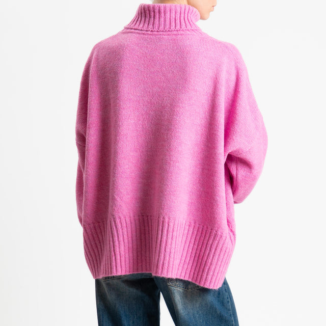 Motel-Maglia collo alto a scatola misto lana - bubble