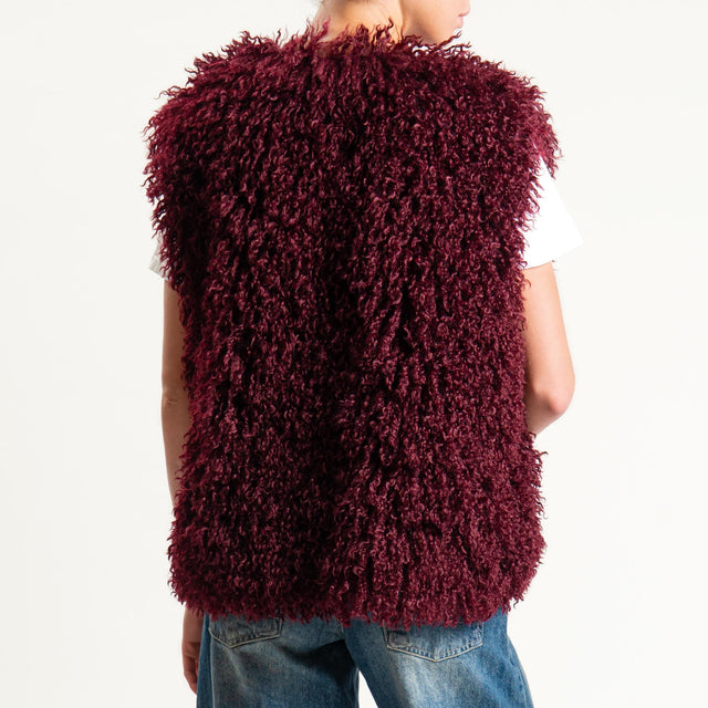 Motel-Gilet ecomongolia con spilla - Bordeaux