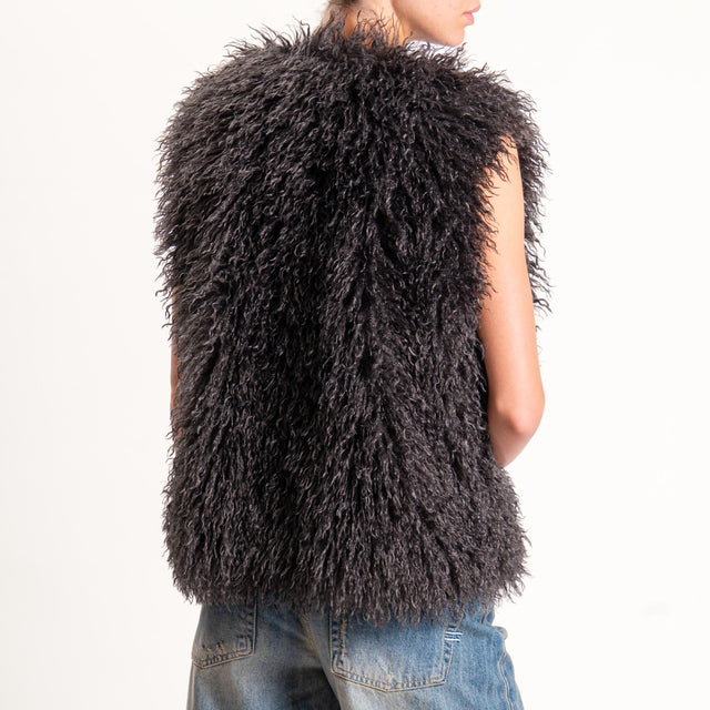Motel-Gilet ecomongolia con spilla - antracite