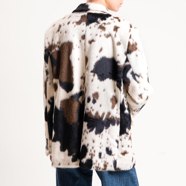 Motel-Giacca cow print due bottoni - latte/nero/moro