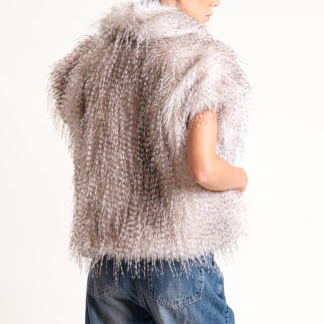 Motel-Gilet ecopelliccia - burro/nero