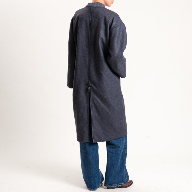 Motel-Cappotto misto lana con tasche - antracite