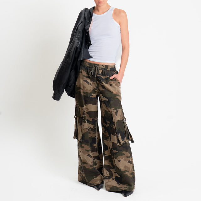 Motel-Pantalone cargo camouflage - militare