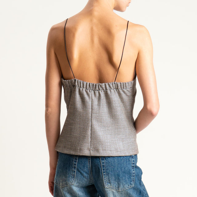 Motel- Top fantasia con pizzo - nero/sand
