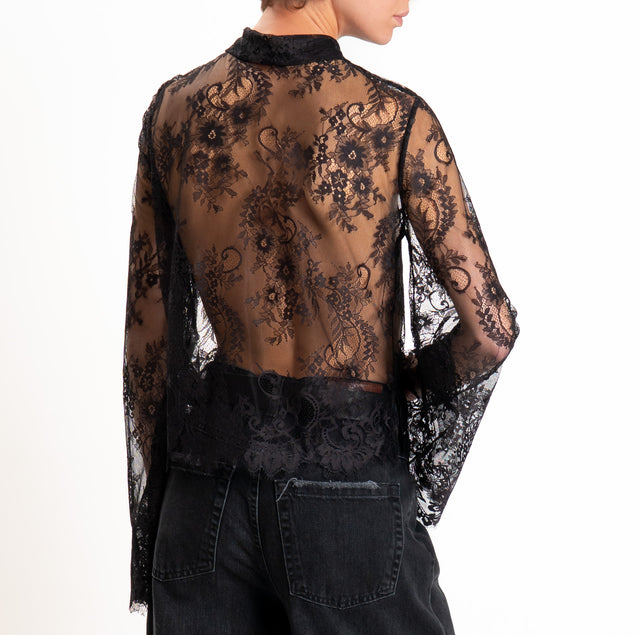 Motel-Camicia in pizzo - nero