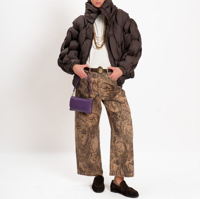 Motel-Pantalone fantasia con cintura - beige/moro