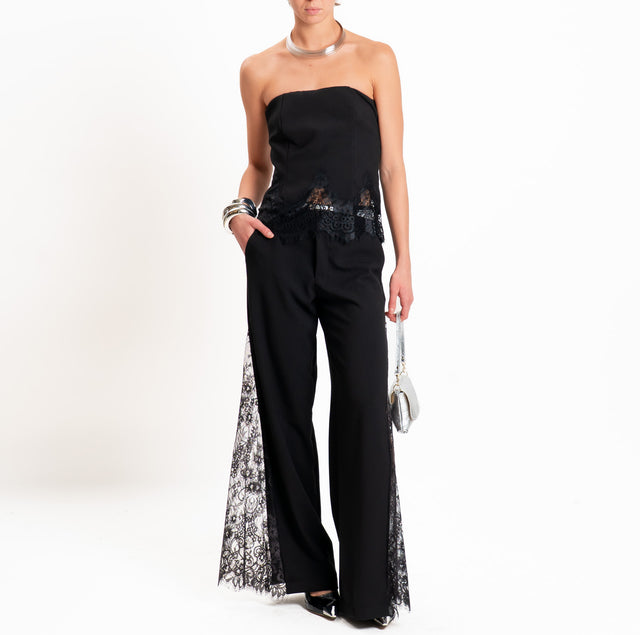 Motel-Pantalone con pizzo - nero