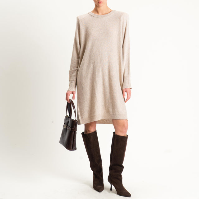 Motel-Abito misto alpaca con spalline - beige