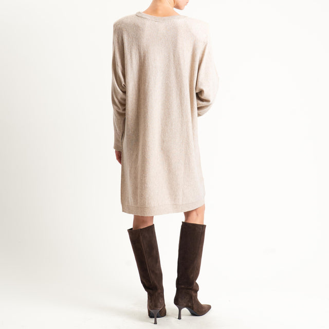 Motel-Abito misto alpaca con spalline - beige