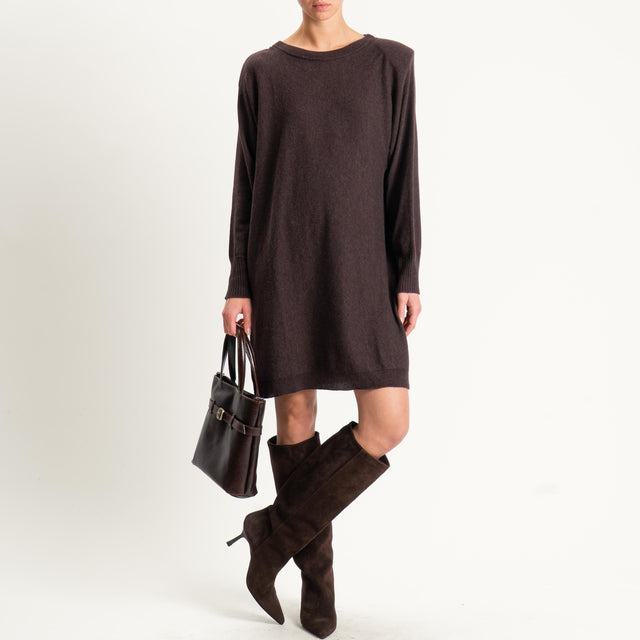 Motel-Abito misto alpaca con spalline - brown