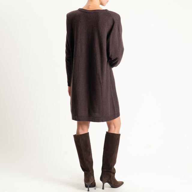 Motel-Abito misto alpaca con spalline - brown