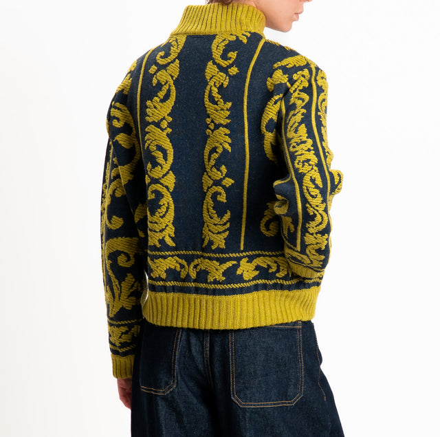 Motel-Bomber misto alpaca fantasia - blu/olio