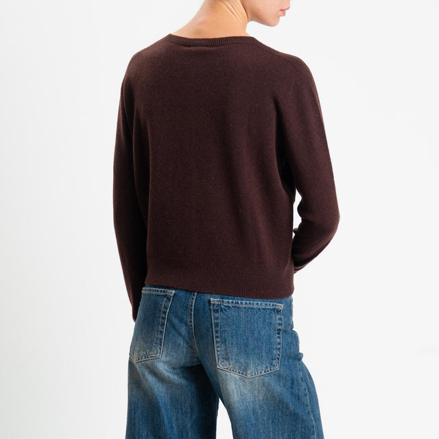 Motel-Cardigan 100% lana - moro