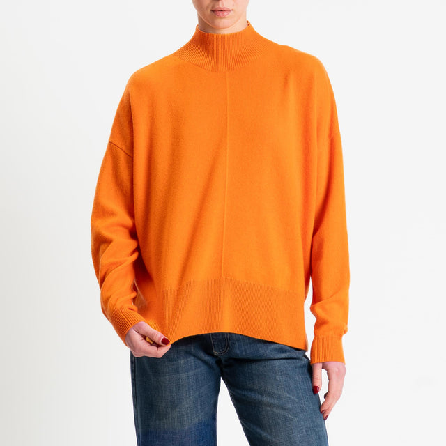 Motel-Maglia 100% LANA spacchi laterali - arancione