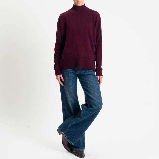 Motel-Maglia 100% LANA spacchi laterali - vino