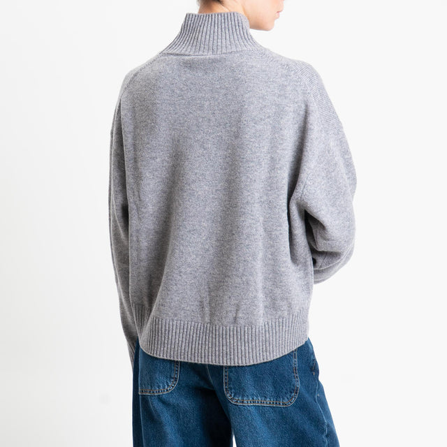 Motel-Maglia collo montato 100% LANA - grigio