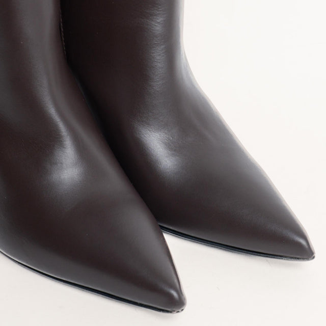 Ovyè-Stivale alto con tacco in pelle - moro