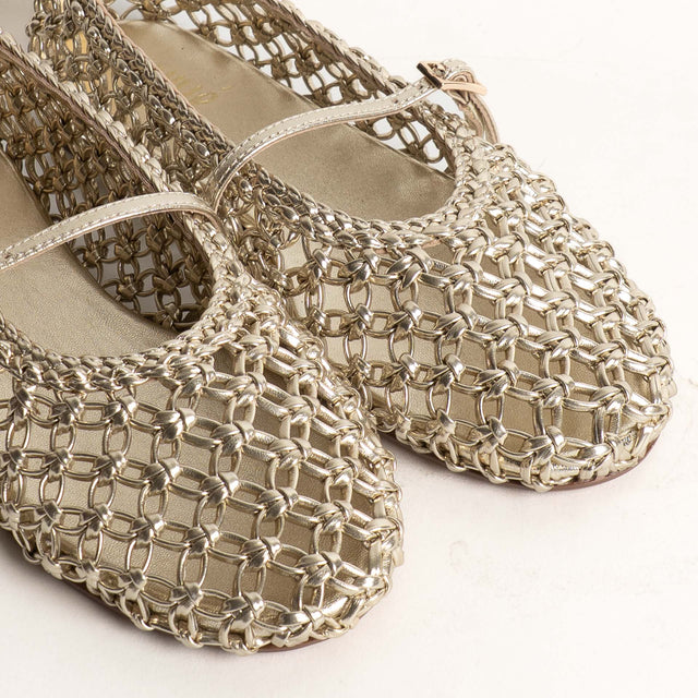 Ovyè-Ballerina intrecciata laminata - gold