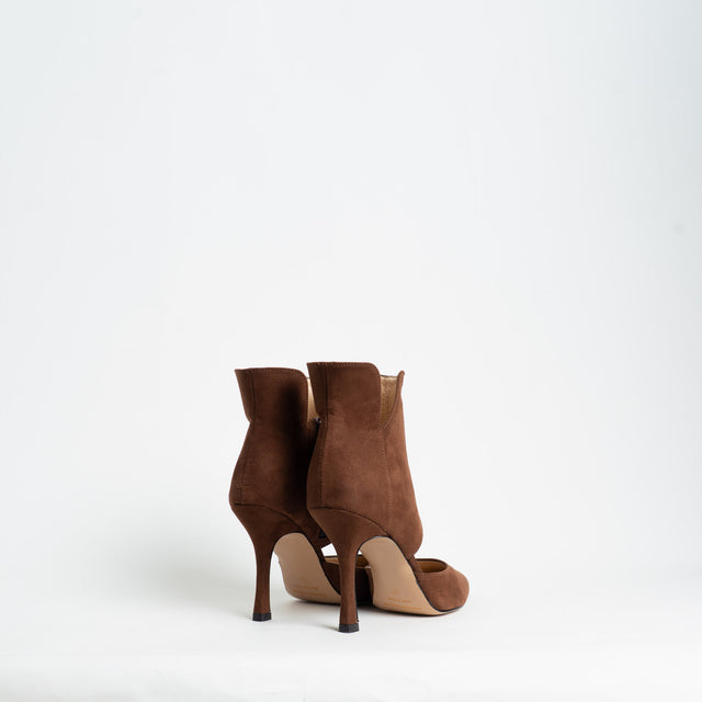 Ovyè-Stivaletto cut out con tacco - marrone