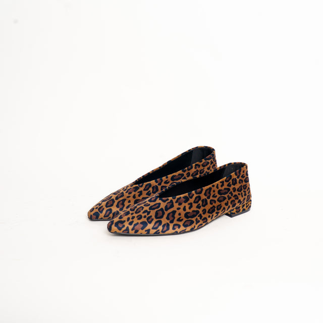 Ovyè-Ballerina a punta animalier - miele/nero