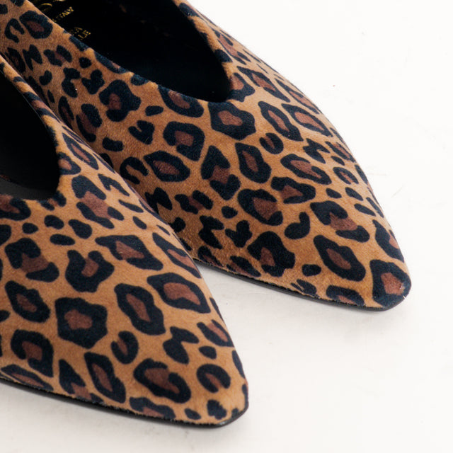 Ovyè-Ballerina a punta animalier - miele/nero