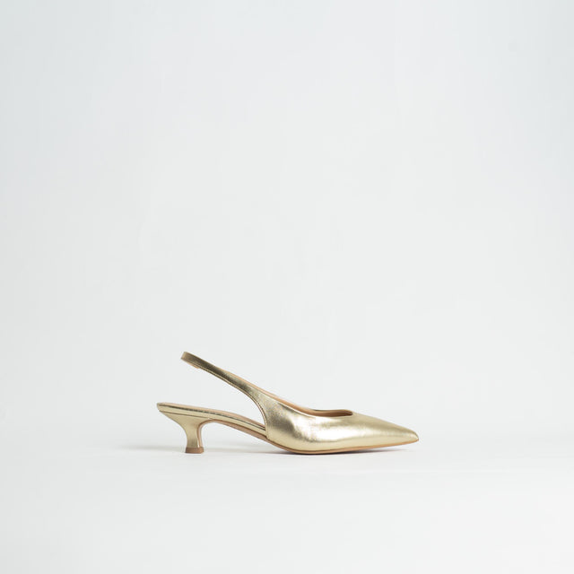Ovyè-Slingback a punta - platino