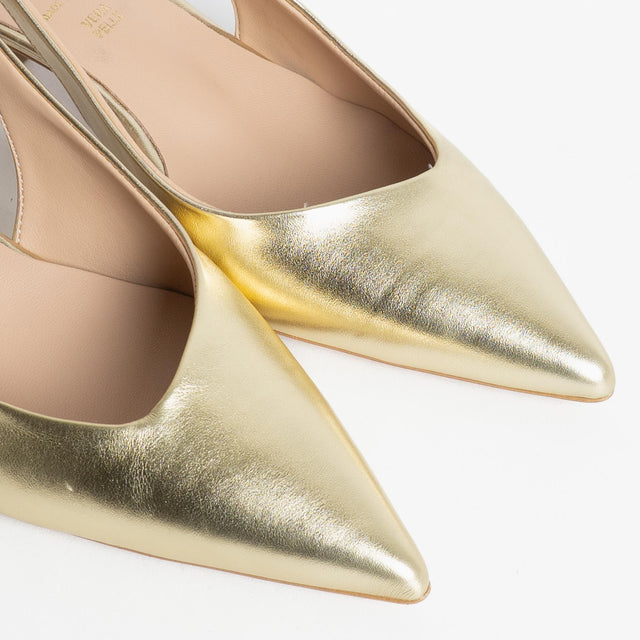 Ovyè-Slingback a punta - platino