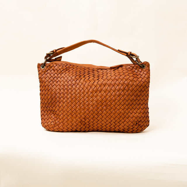 Zeroassoluto - Borsa a mano in pelle intrecciata - cuoio
