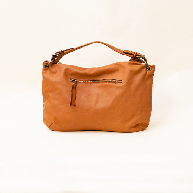 Zeroassoluto - Borsa a mano in pelle intrecciata - cuoio