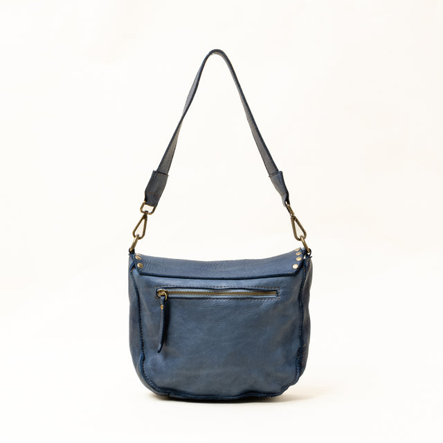 Zeroassoluto - Flap bag tolfa con borchie - jeans