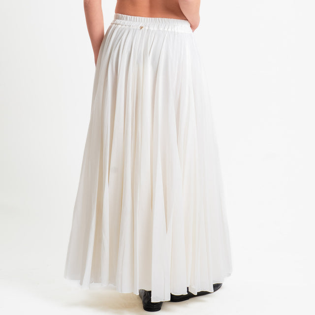 Philia Loft-Gonna mussola elastico in vita - latte