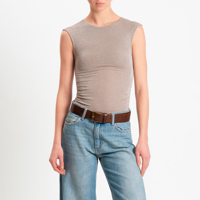 Philia Loft-Body in lurex - pietra