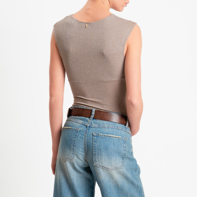Philia Loft-Body in lurex - pietra