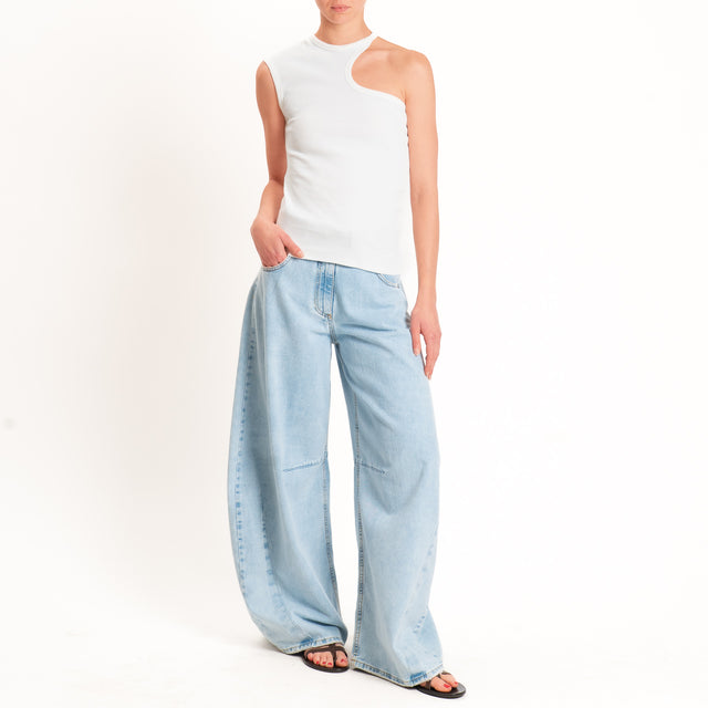 Philia Loft-Top cut out costine - bianco