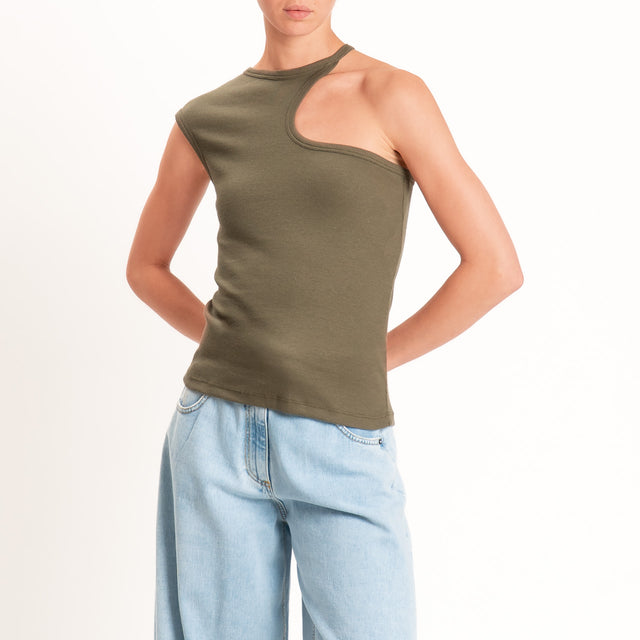 Philia Loft-Top cut out costine - militare