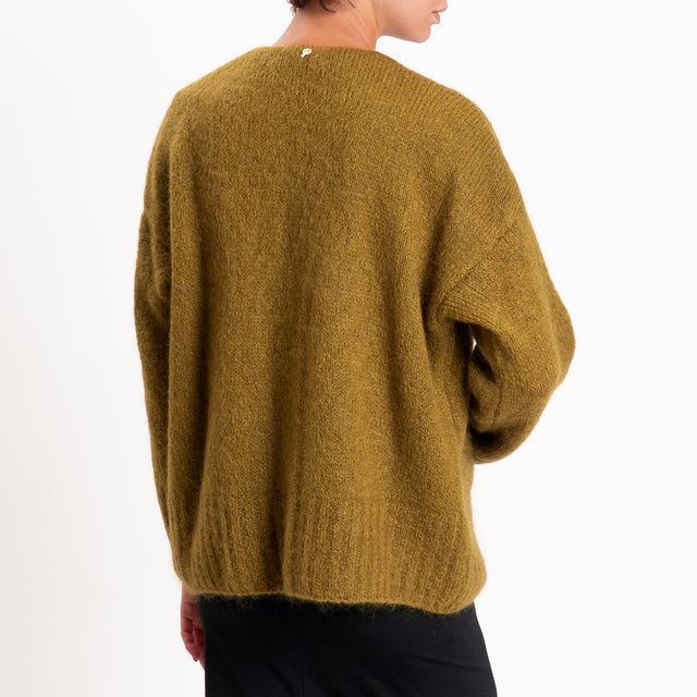 Philia loft-Cardigan mohair con tasche - olio