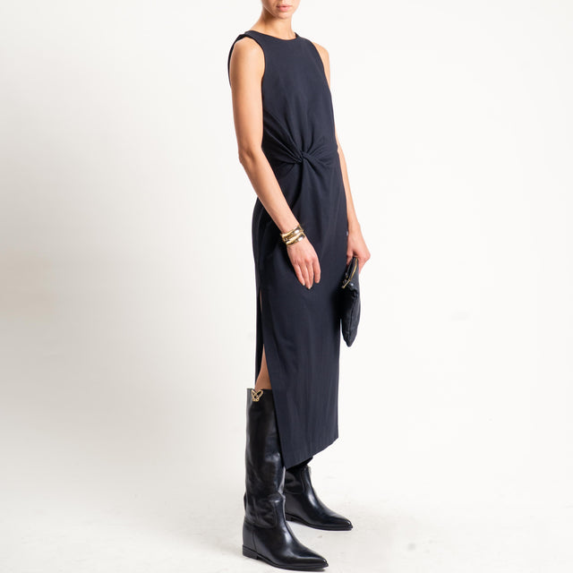 Philia Loft-Abito cut out arricciatura laterale - nero