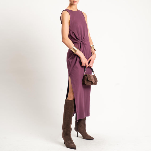 Philia Loft-Abito cut out arricciatura laterale - vino