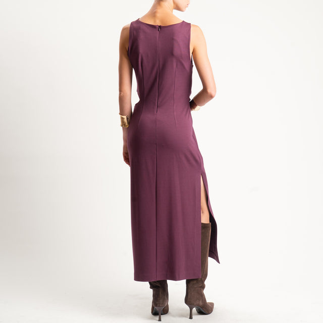 Philia Loft-Abito cut out arricciatura laterale - vino